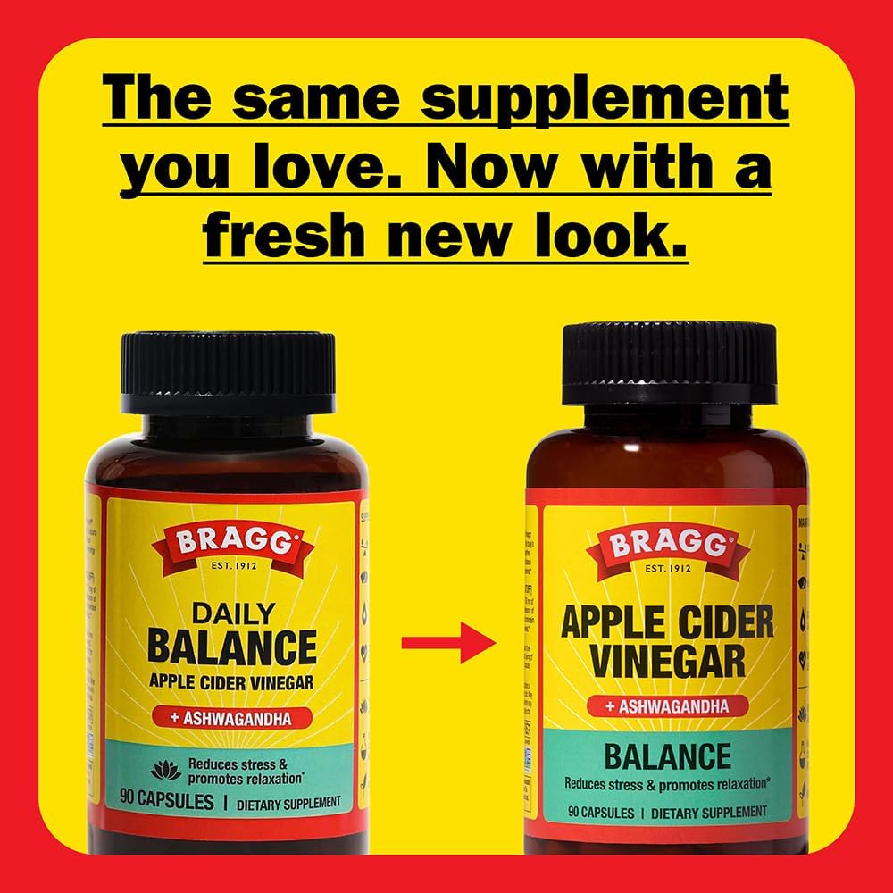 Cápsulas de Vinagre de Sidra Bragg y Ashwagandha - 90 Pills