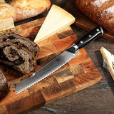 KYOKU Daimyo Series – Cuchillo de pan de Damasco con hoja