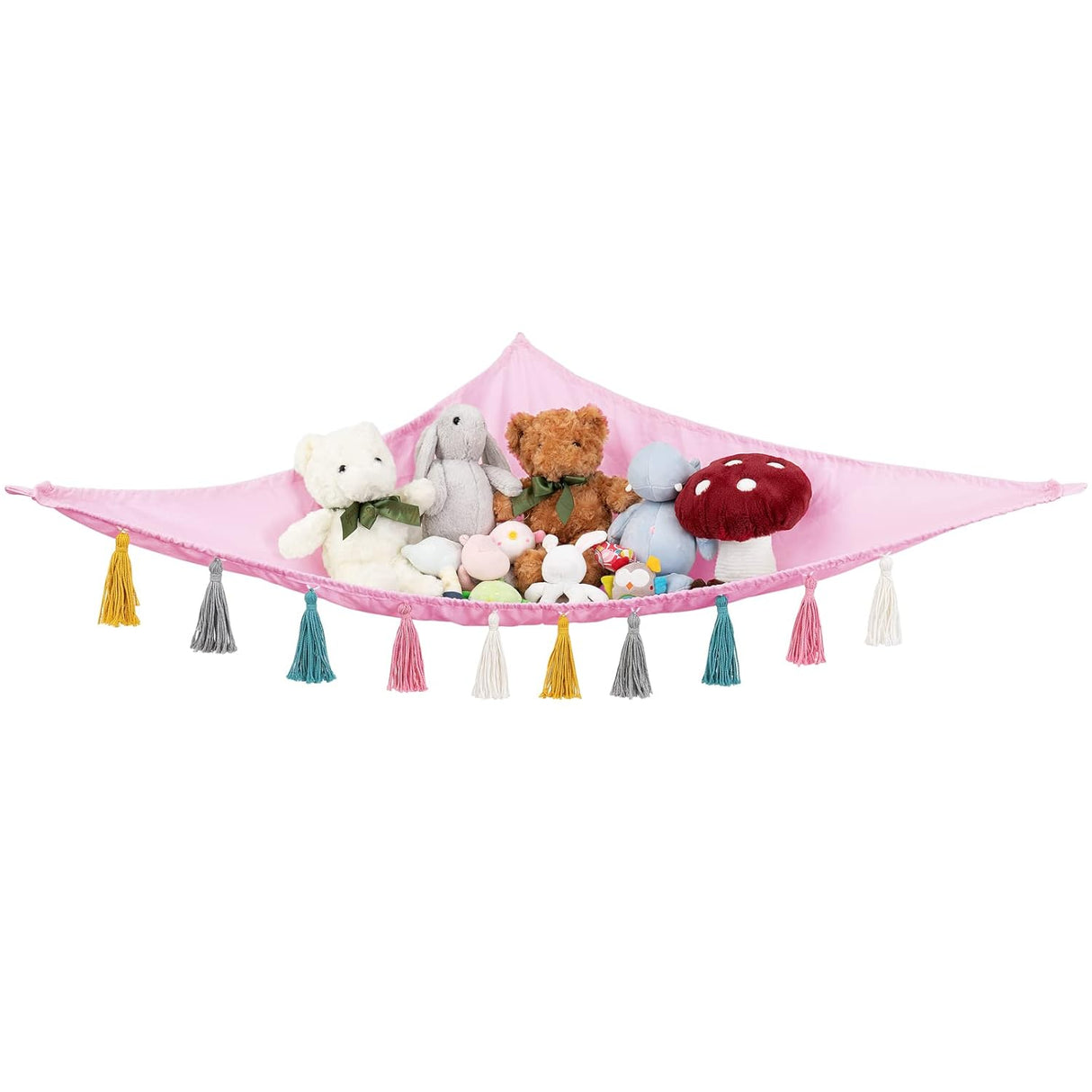Hamaca para peluches Mkono, organizador de macramé grande