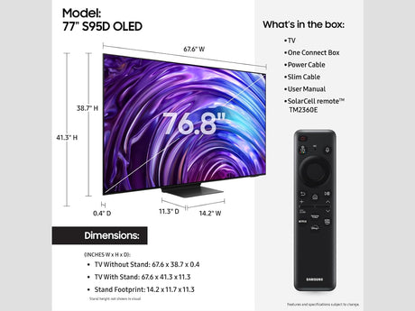 Televisor OLED 4K Smart Samsung S95D, HDR, Dolby Atmos, 2024