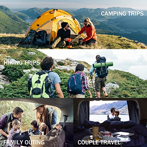 QEZER Saco de dormir de plumón para adultos de 27-55℉ 600 grados de potencia de llenado para clima frío, saco de dormir ultraligero con saco de compresión para mochileros, camping, senderismo