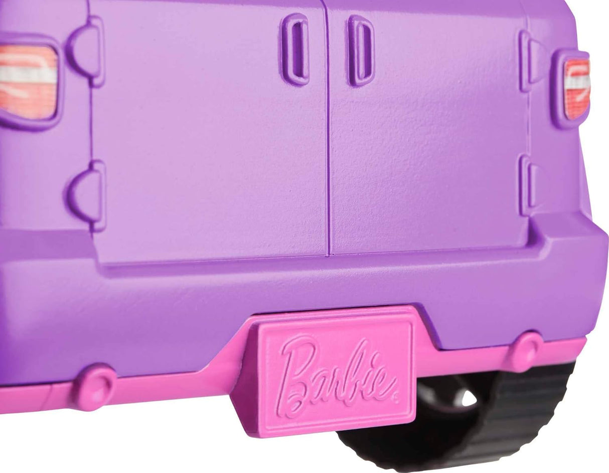 Barbie Vehículo Todo Terreno, Asientos Rosados, Ruedas Giratorias