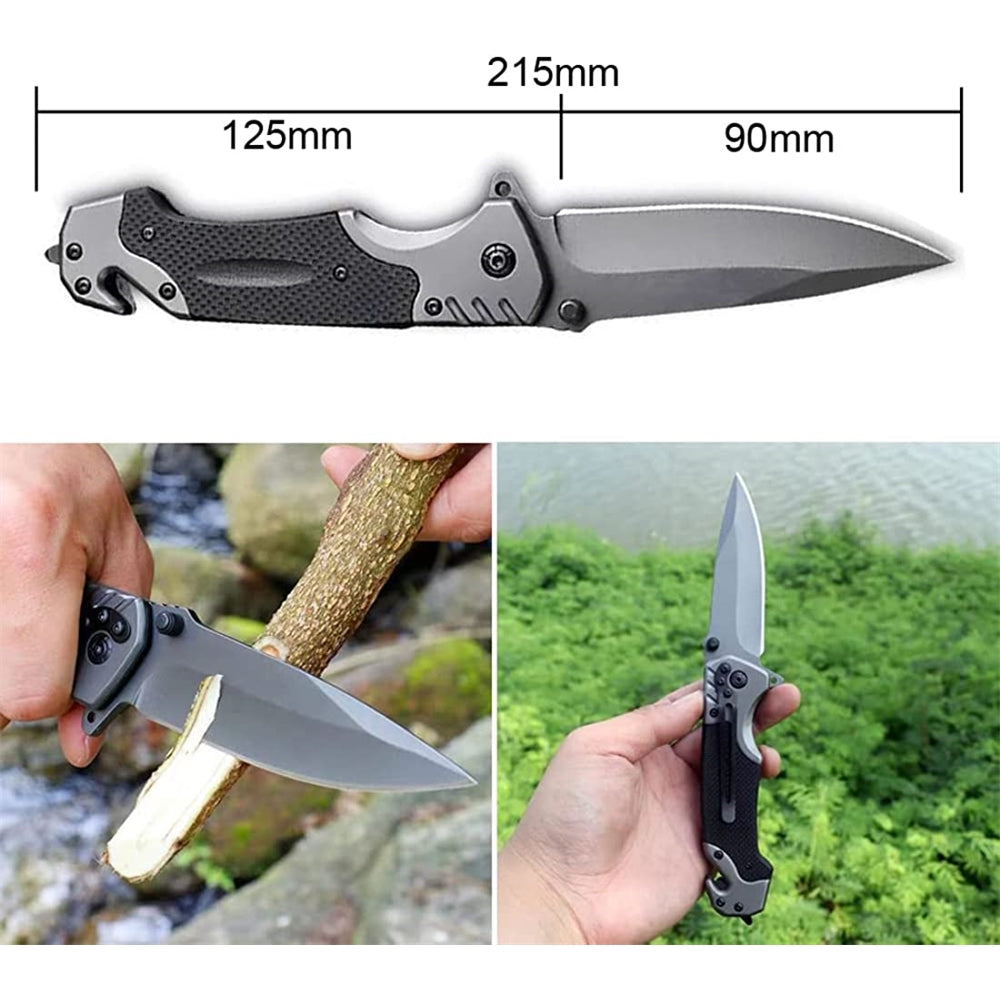 Cuchillo de bolsillo plegable con interruptor de vidrio