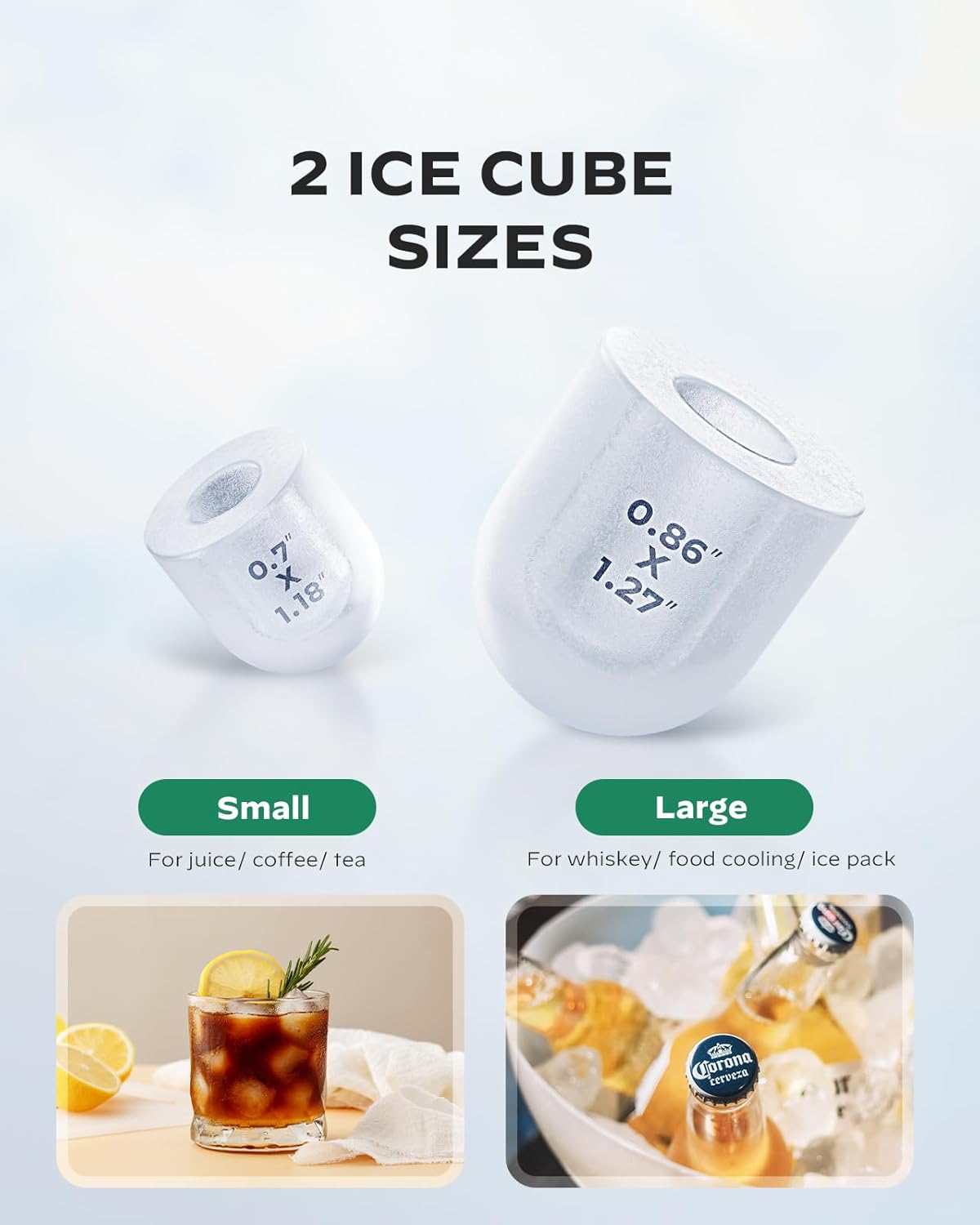 Máquina de Hielo Silonn - 9 Cubos en 6 Min, Auto-Limpiante
