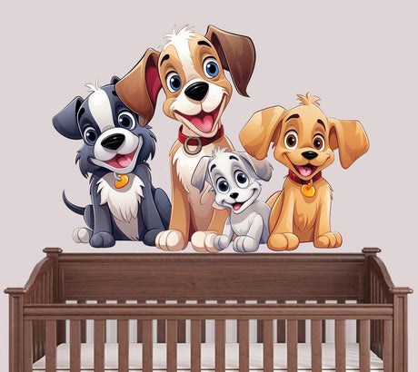 Calcomanías de Perritos Felices - Fáciles de Pegar y Despegar