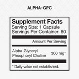 Cápsulas de Alpha GPC, Alta Potencia, Modelo 60 Servings