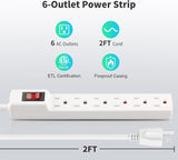 PLUGTUL pack 2 protectores de sobretensiones con 6 tomas