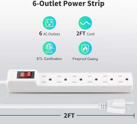 PLUGTUL pack 2 protectores de sobretensiones con 6 tomas