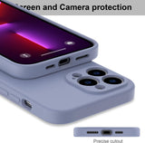 DEENAKIN Funda para iPhone 13 Pro Max con protector de pantalla, cubierta de goma de gel de silicona líquida suave y duradera para iPhone 13 Pro Max de 6.7 pulgadas, color gris ceniza