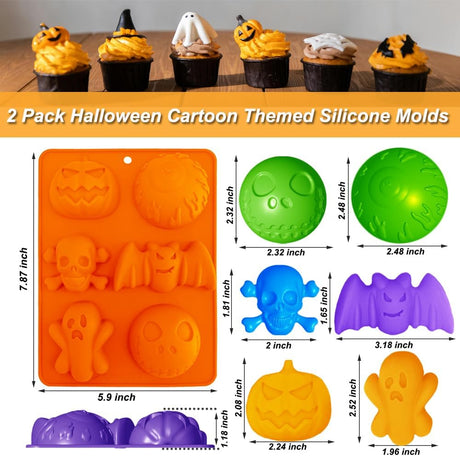 Moldes Silicona Halloween 6 Cavidades para Postres y Jabón