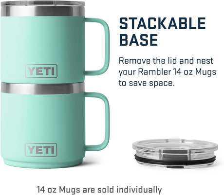 Taza apilable YETI 14 oz, acero inoxidable, Seafoam