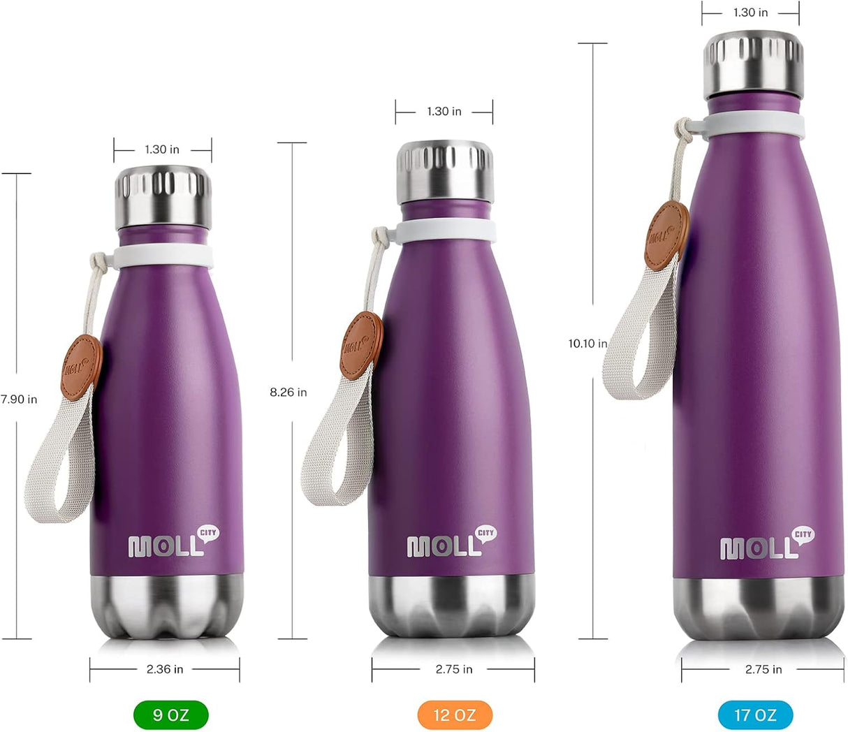 Botella de Agua Infantil 12 oz Acero Inoxidable Doble Pared