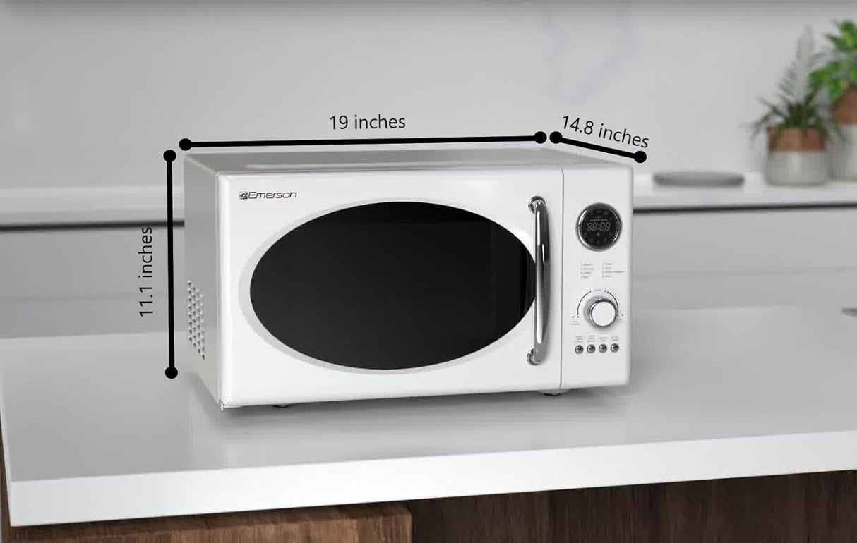 Microondas Compacto Emerson 0.9 Cu. Ft. MWRG0901W 800W Grill