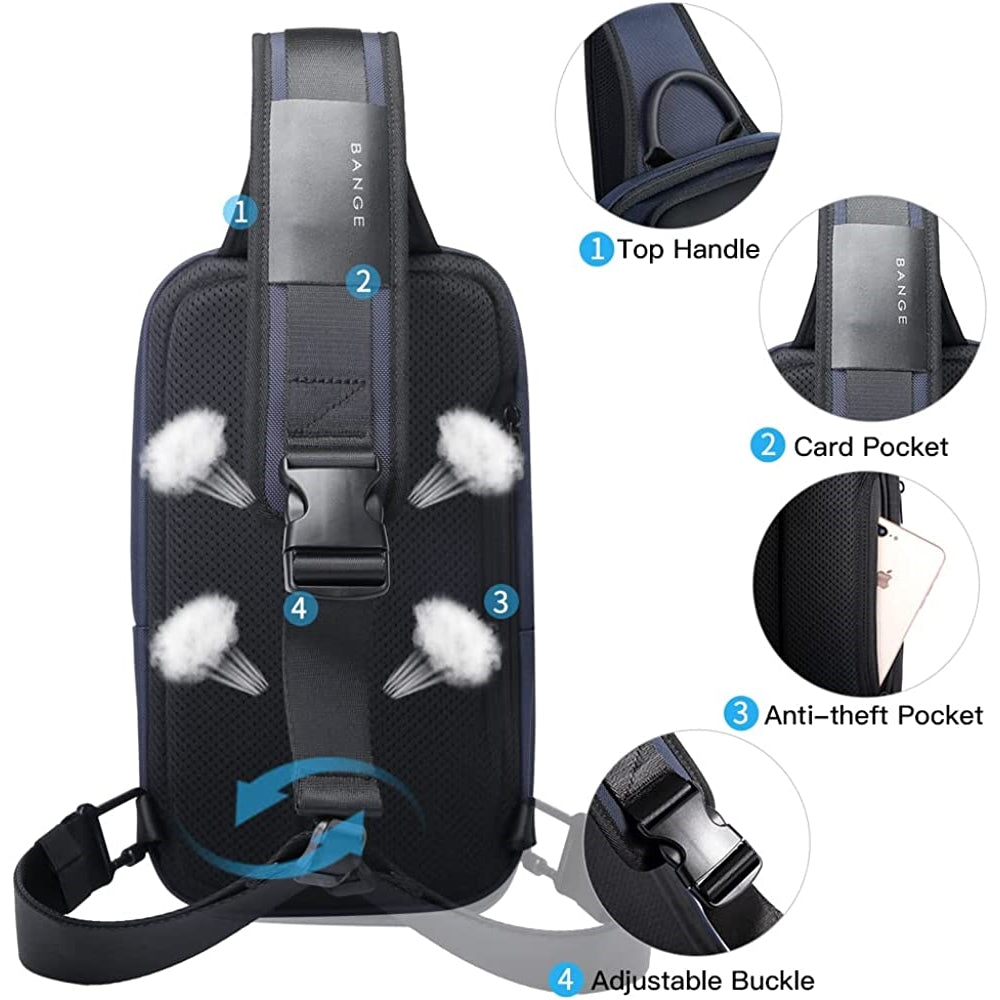 Morral impermeable para hombre color azul BANGE