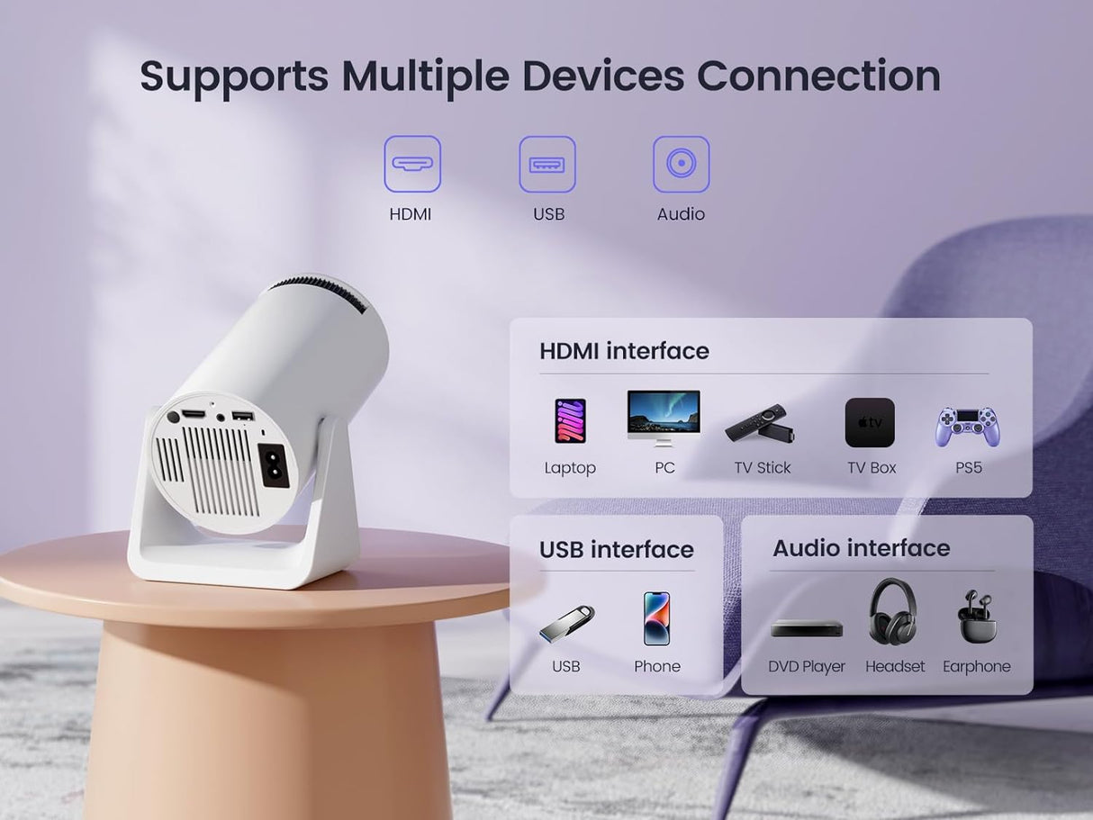 Mini proyector portátil WiFi y Bluetooth S27 WiMiUS