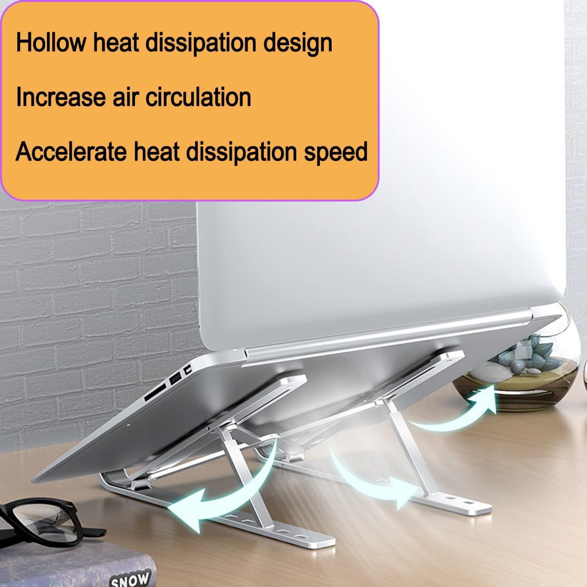 Soporte portátil para laptop y teléfono, ajustable y ergonómico