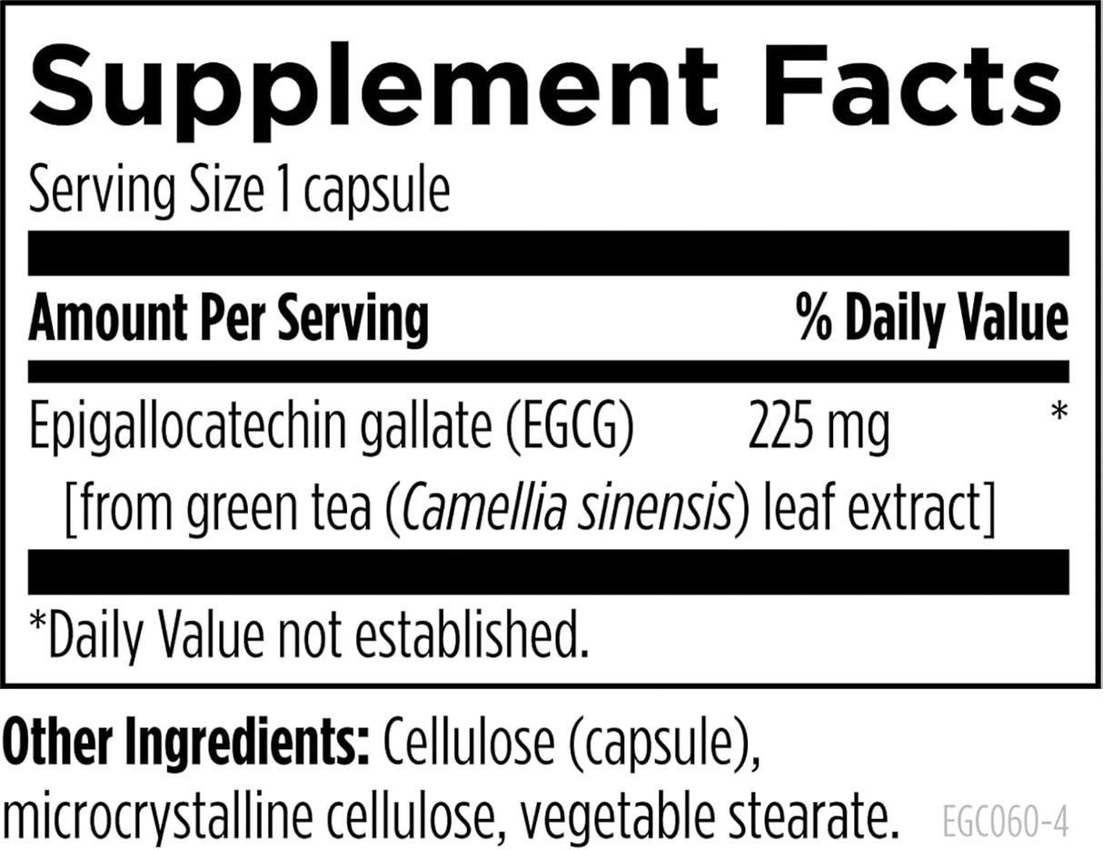 Suplemento Extracto de té verde descafeinado (225 mg) 60u