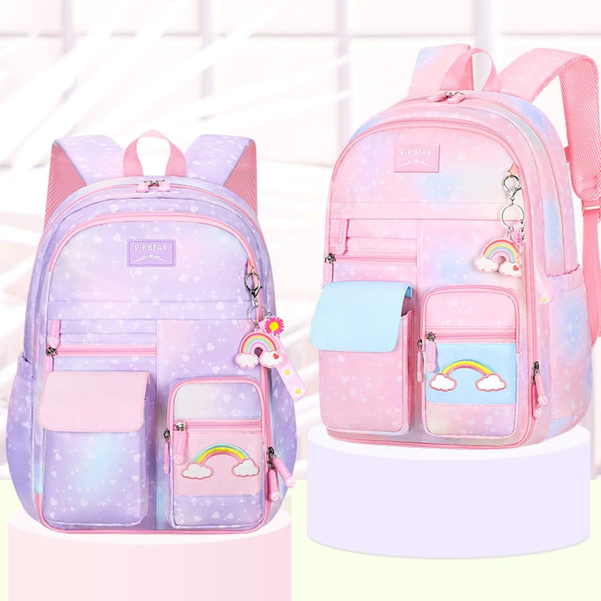 Mochila escolar para niñas con compartimentos