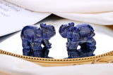 QINJIEJIE Decoración de elefante, cristales de sodalita azul