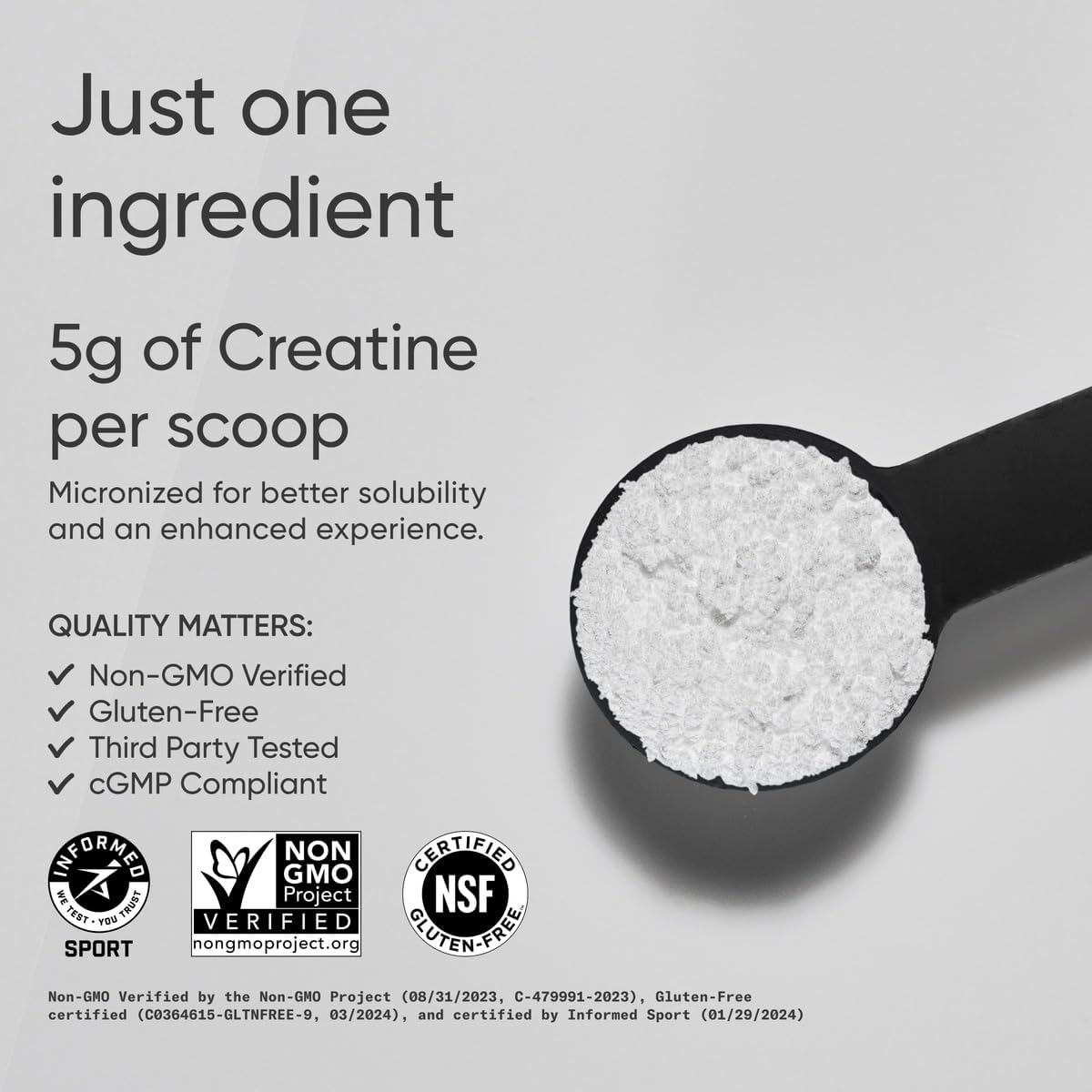 Creatina Monohidratada Sports Research - 5 g Micronizada, 10.58 oz