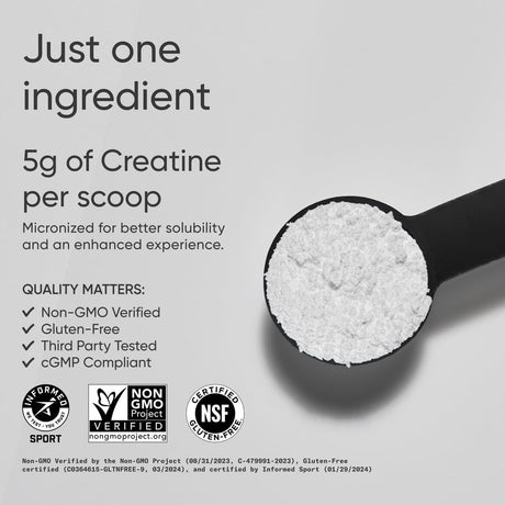 Creatina Monohidratada Sports Research - 5 g Micronizada, 10.58 oz