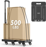 Carretilla Plegable TOOLIOM 500 lbs, 6 Ruedas, 2 Cuerdas