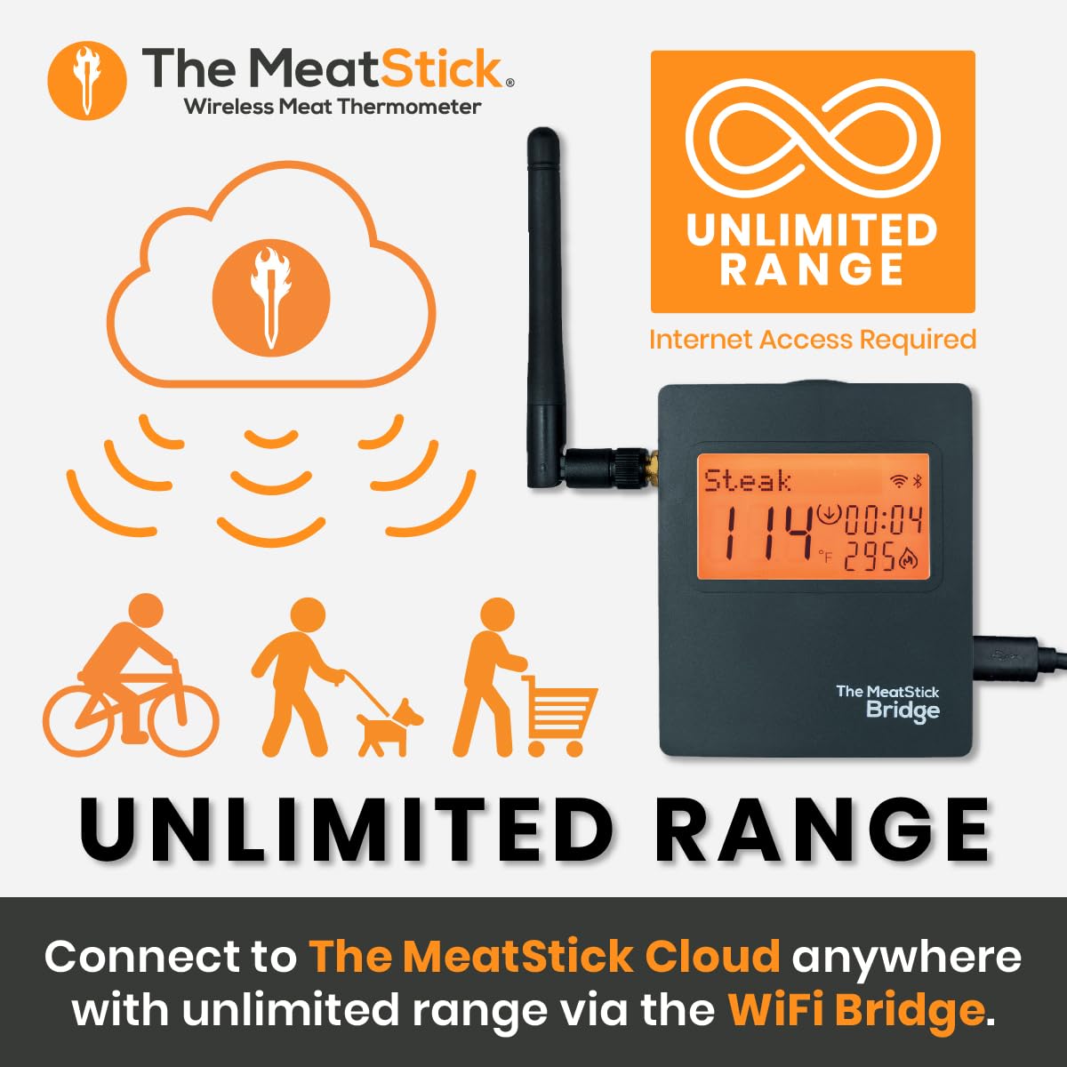 Termómetro de carne MeatStick 4X | Inalámbrico, 4 sensores