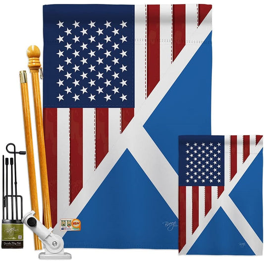 Banderas de la amistad de Escocia y de los Estados Unidos