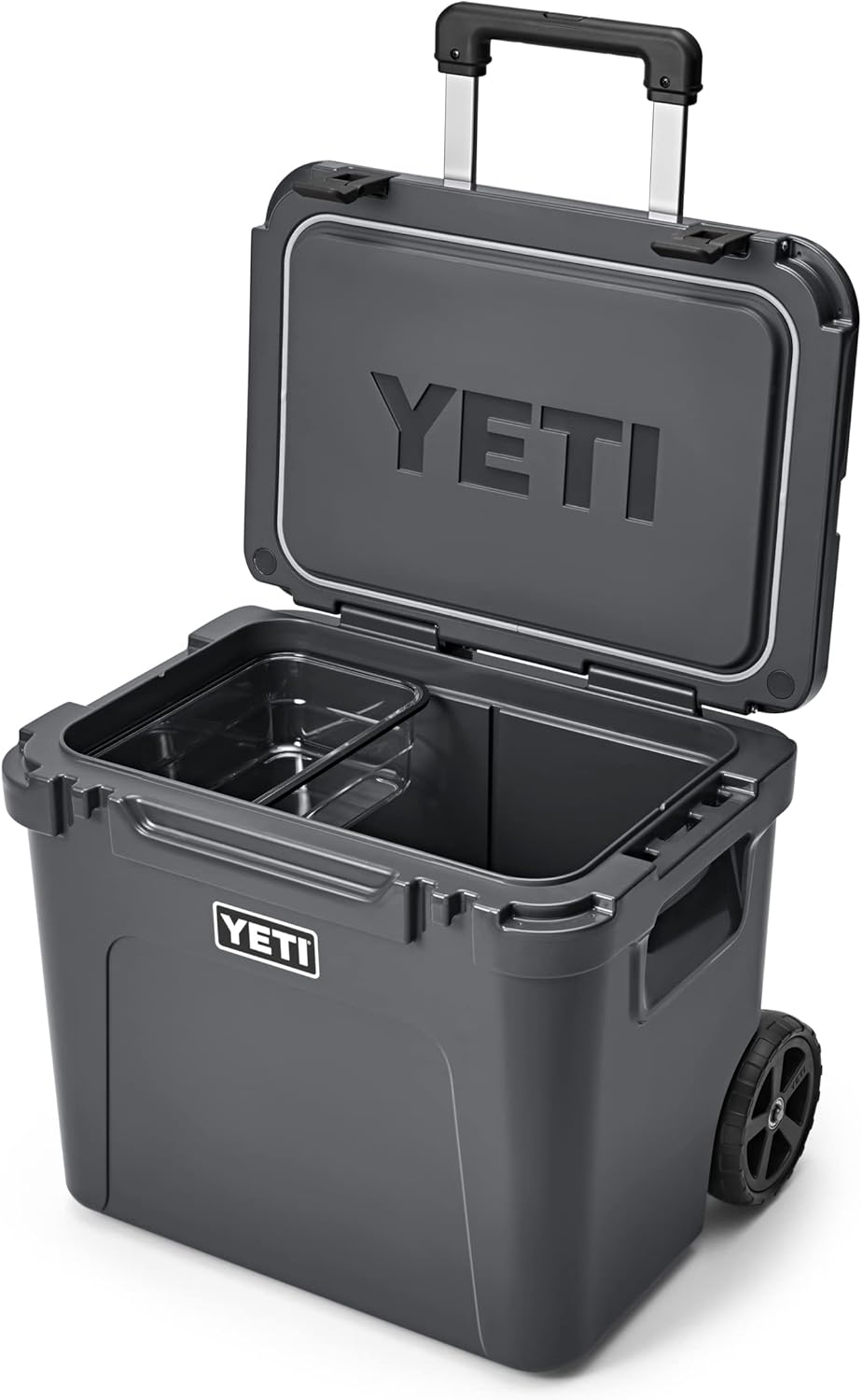 YETI Roadie 60 - Hielera con ruedas y mango retráctil de periscopio
