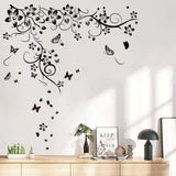 Vinilo Decorativo Floral Mariposa Runtoo para Paredes