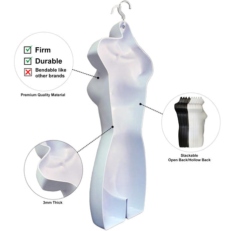 Maniquí Femenino S-M, Cuerpo de Torso, Con Gancho, Modelo 1