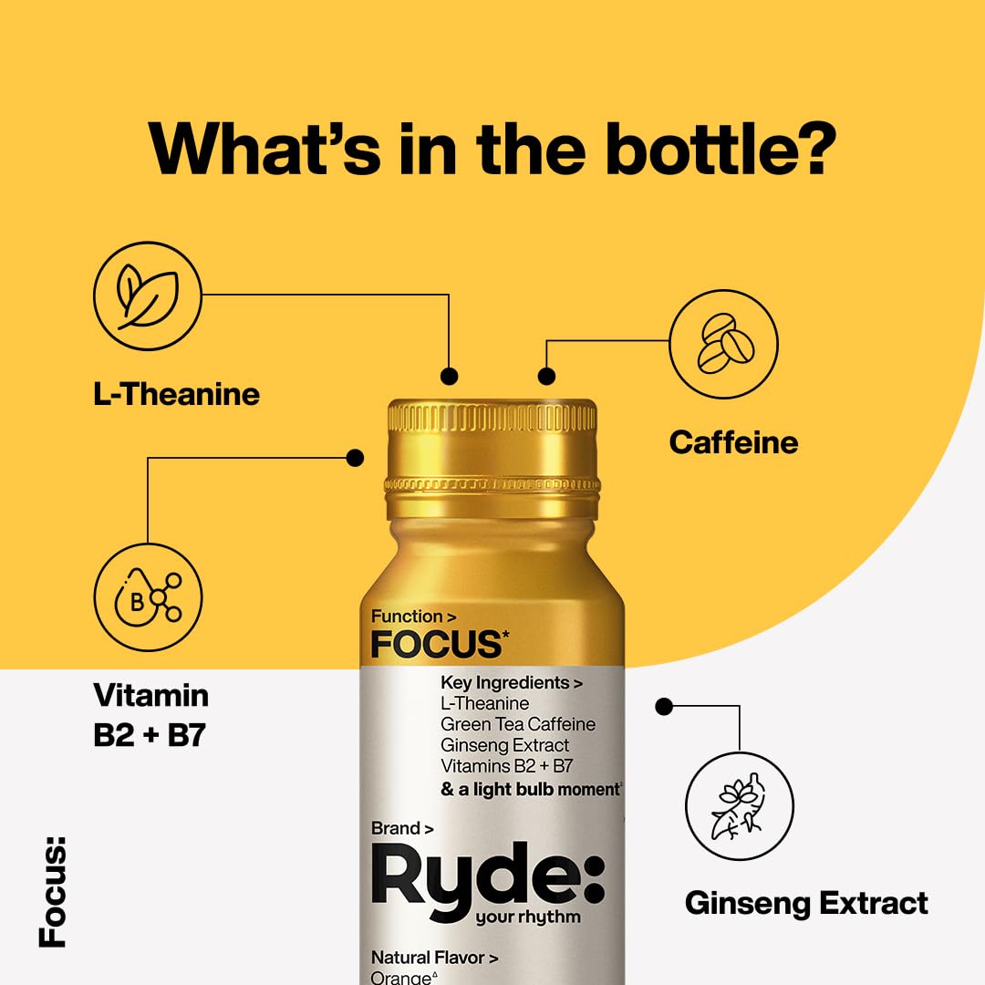 Ryde Shot de Enfoque con Ginseng y Té Verde 8u
