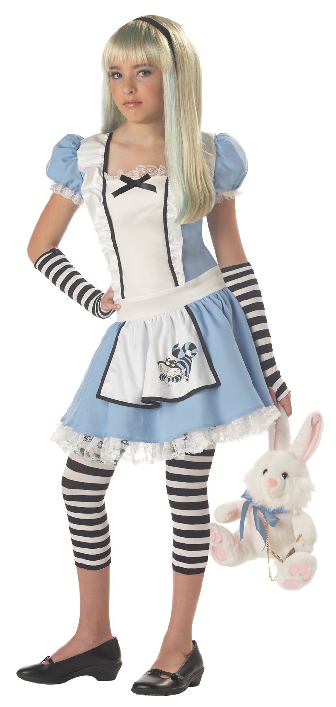 Chicas Tween Alice Disfraz, Azul / Blanco, X-Large