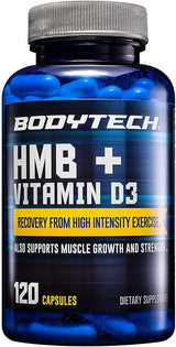 BODYTECH HMB + Vitamina D3 - Crecimiento muscular 120 cápsulas