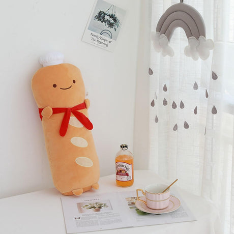 Peluche de pan tostado de comida divertida marrón