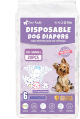 Pet Soft Pañales desechables para perras –  20 pañales