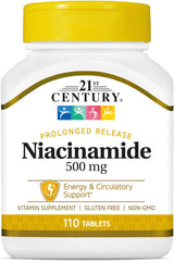 Suplemento Niacinamida 500 mg de liberación prolongada 110u