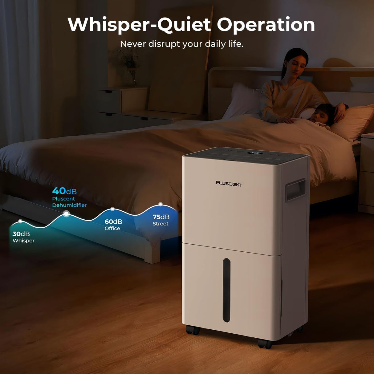 Deshumidificador 1500 Sq.ft, PLUSCENT, 21 Pints, Auto Deshielo