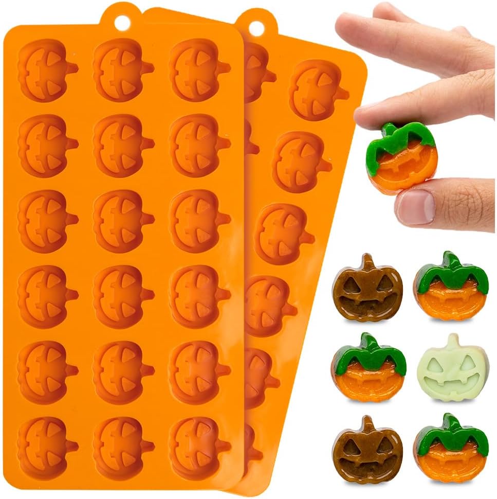 Moldes de Silicona para Halloween 2-Pack, 18 Calabazas, BPA Free
