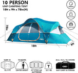 Tienda UNP Carpa Familiar 10 Personas, Doble Capa, Impermeable