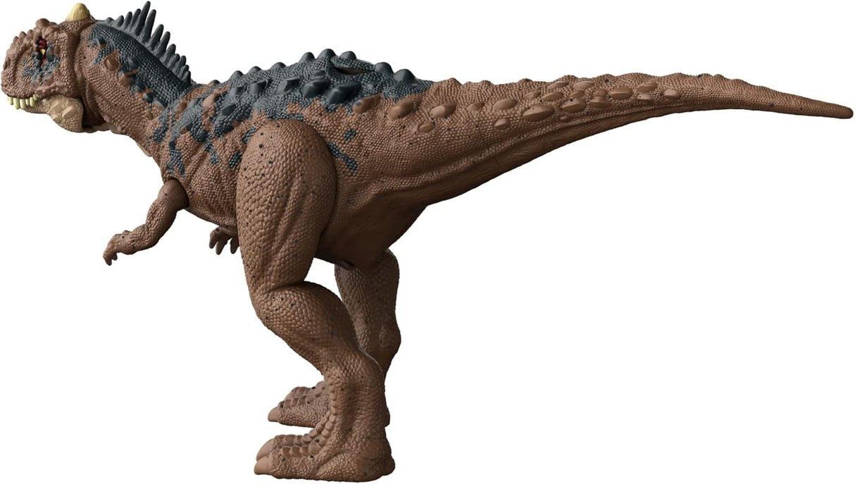 Figura de acción Rajasaurus de Jurassic World, Mattel, sonido y ataque