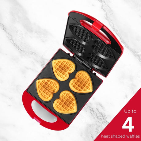 Waflera Corazón Holstein - 4 Waffles en Minutos - Modelo HRW-100