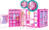 Juego de Barbie Dream Dressing Room con 29 piezas, portátil