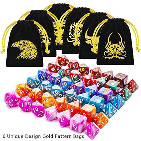 DND Dice, 42 piezas Dungeons y Dragons Dice con Gold