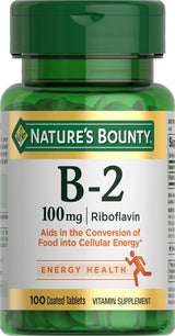 Suplemento de Riboflavina 100mg - Nature's Bounty, 100 Tabletas