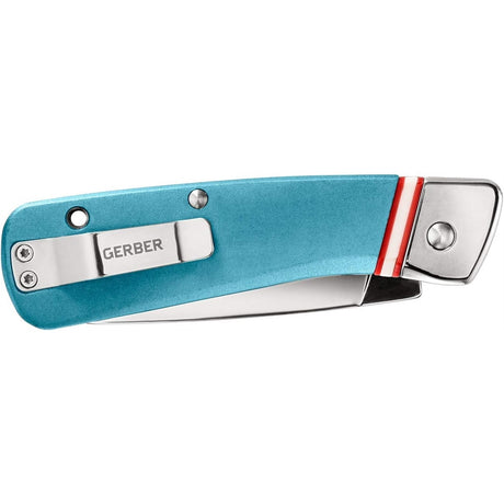 Cuchillo de bolsillo plegable de encaje recto color azul