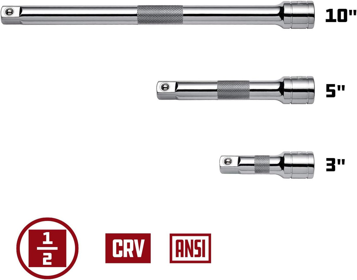 Juego de Barras de Extensión Powerbuilt 1/2 3, 5, 10 Pulgadas 640846