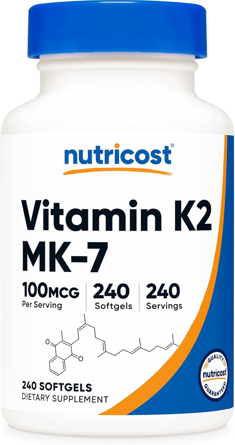 Nutricost Vitamina K2 MK-7 100 mcg 240 Softgels Gluten Free