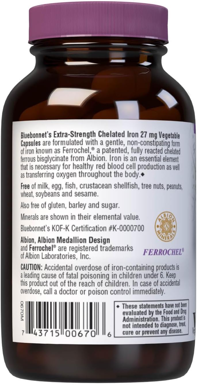 Suplementos Bluebonnet Nutrition Albion Hierro 90 cápsulas