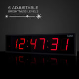 Reloj Digital LED Sobredimensionado - 6 Niveles de Brillo